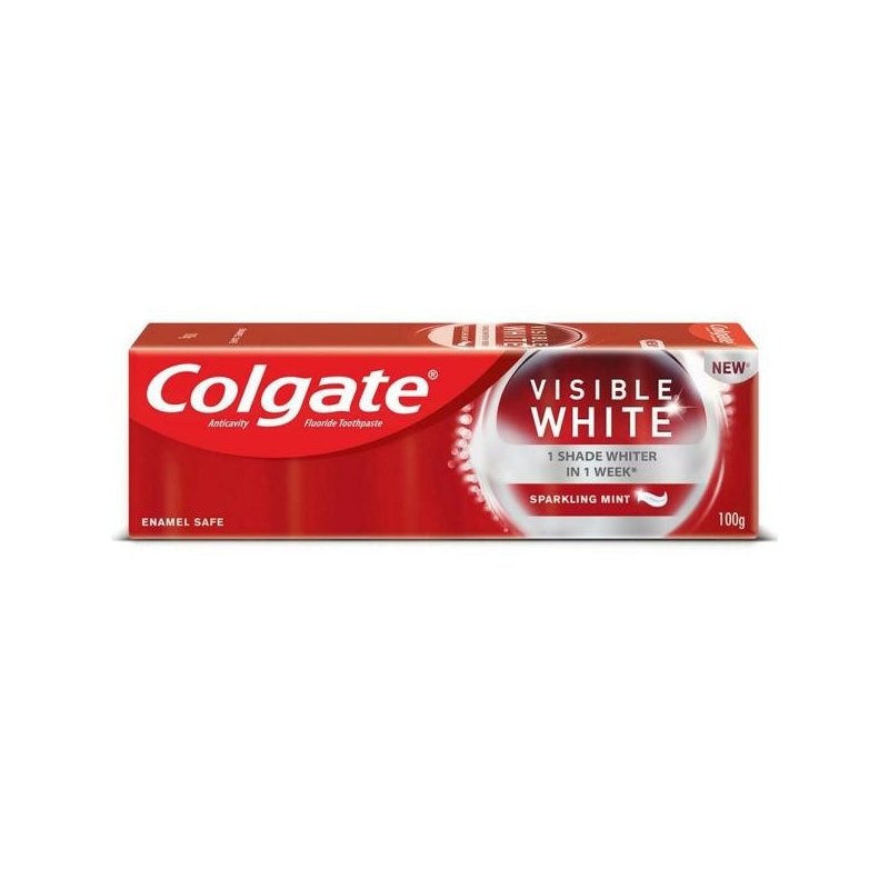 COLGATE VISIBLE WHITE SPARKLING MINT FLUORIDE TOOTHPASTE 100 G