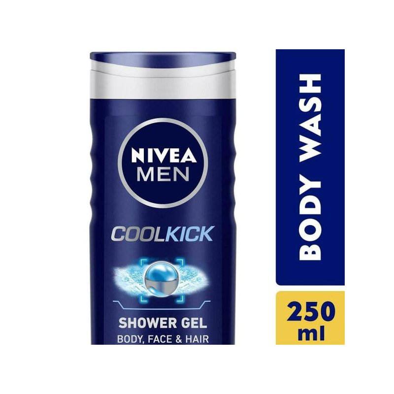 Nivea Men Cool Kick Body- Face & Hair Shower Gel 250 ml