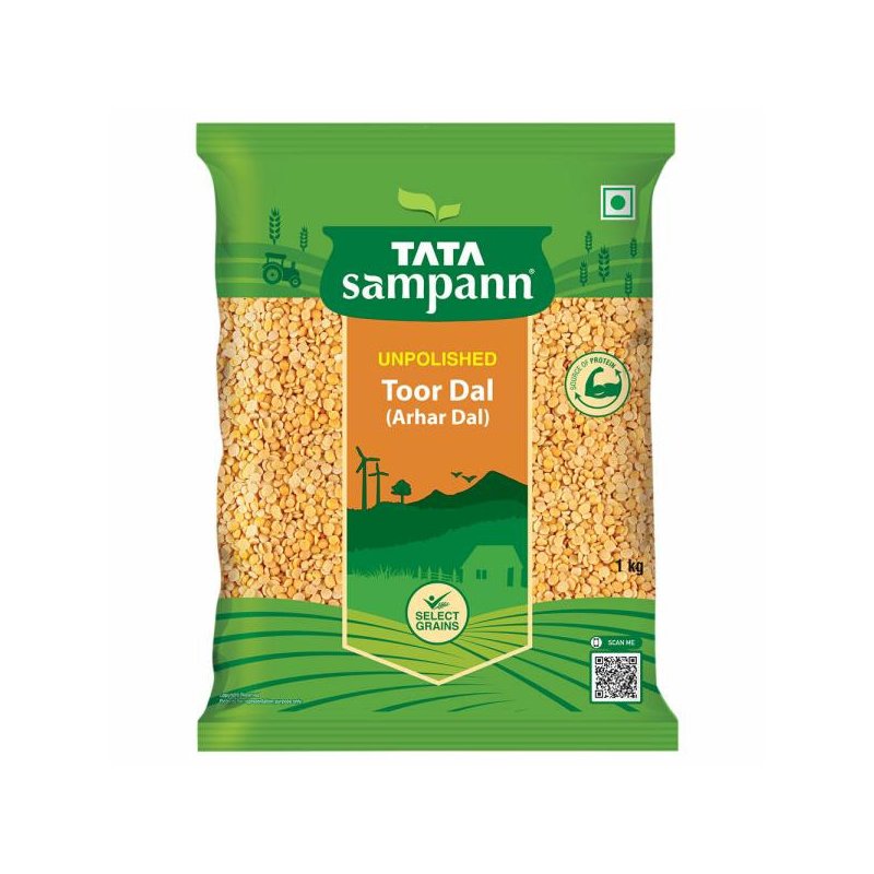 Tata Sampann Unpolished Tur - Arhar Dal 1 kg