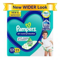 PAMPERS ALL ROUND PROTECTION ANTI -RASH BLANKET XXXL 17+KG 23 PANTS