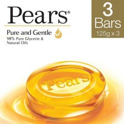 Pears Pure & Gentle Soap with Glycerin & Natural Oils 125 g -Pack of 3