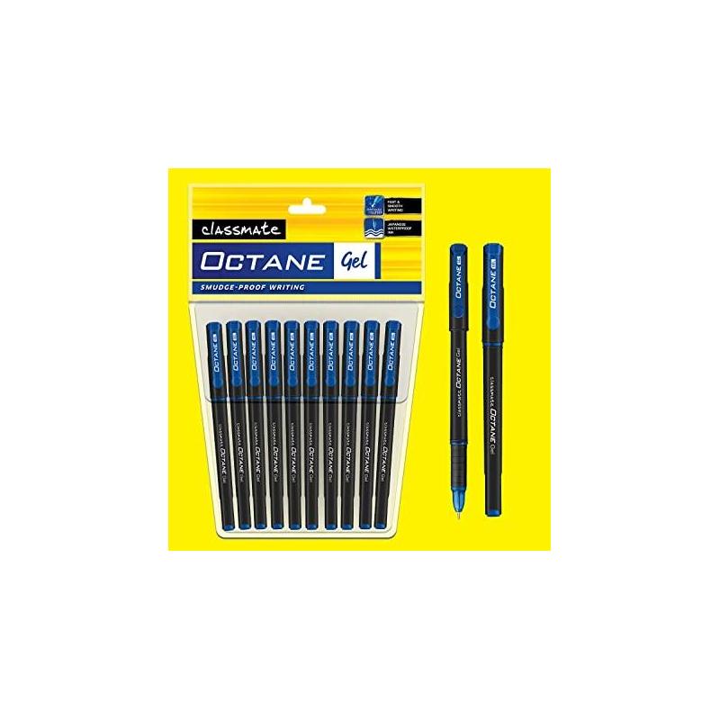 Classmate Octane Smudge-Proof Writing Gel Pens (Pack Of 10)