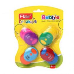 Flair Creative Bubble Dust Free Eraser Pack Of 4
