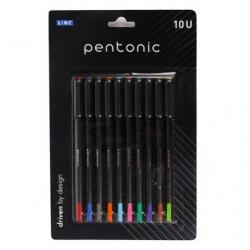 Pentonic Ball Point Pen 1.0mm (Assorted Colours, Pack of 10)