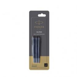 Parker Quink Ink Cartridges - Fountain Pen - Black- Pack of 3