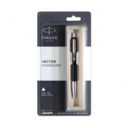 Parker Vector Standard Chrome Trim Ball Pen -Blue Ink
