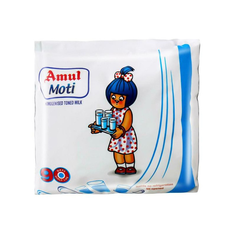 Amul Moti Homogenised Toned Milk 450 ml -Pouch Pack